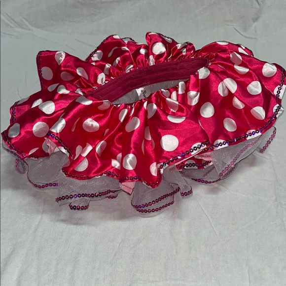 🍀5/$20 Poppy & Plum Pink Polka Dot Ruffled Skirt tutu - Picture 1 of 5